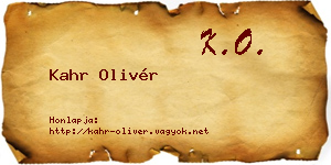 Kahr Olivér névjegykártya